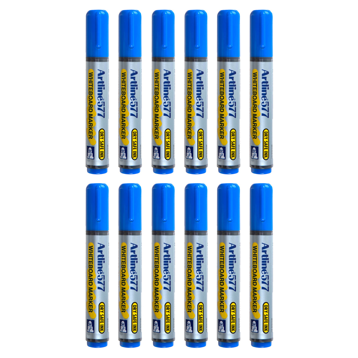 Artline 577 Whiteboard Markers Blue Pack of 12 - Zart