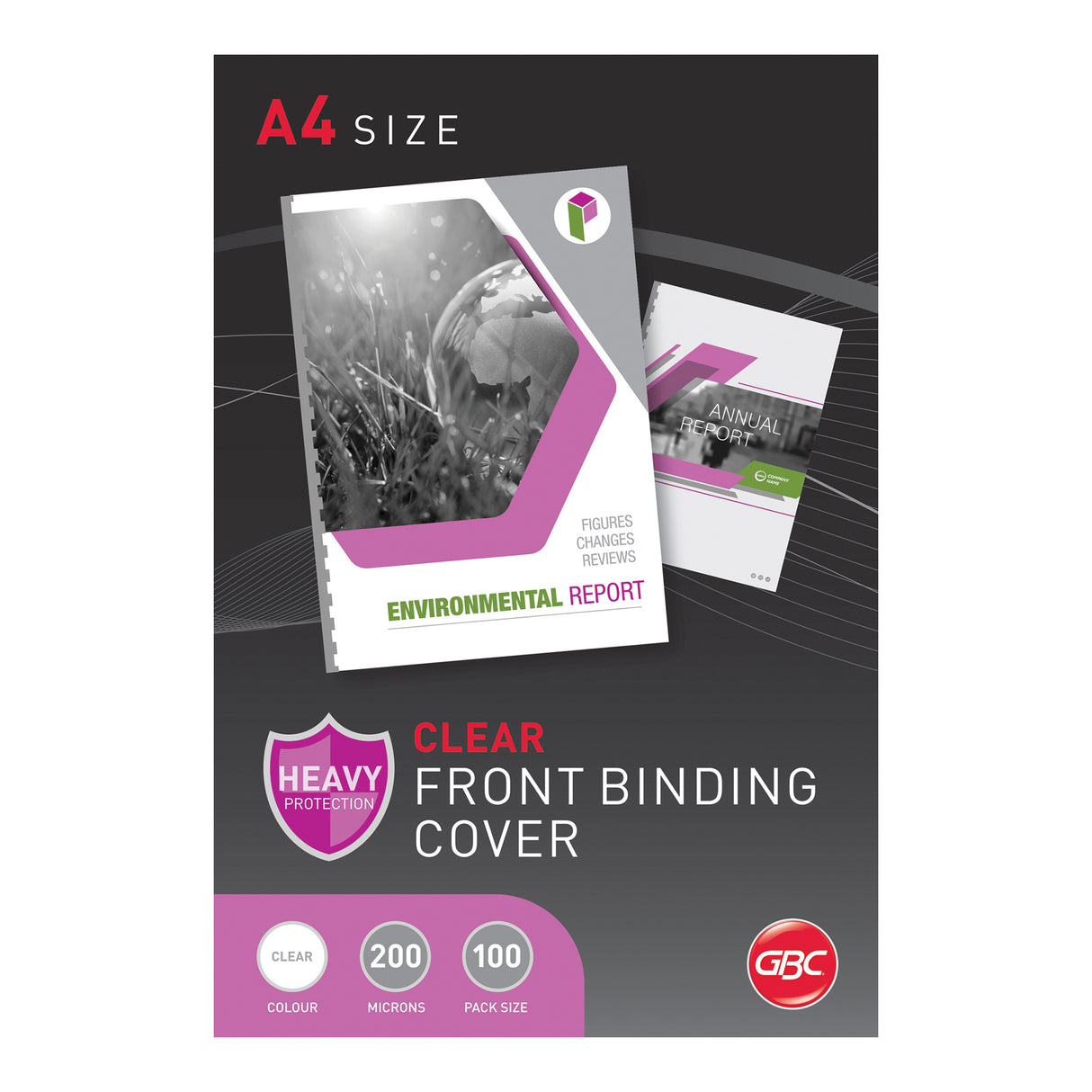 GBC Binding Covers Clear 200 micron A4 Pack of 100 - Zart