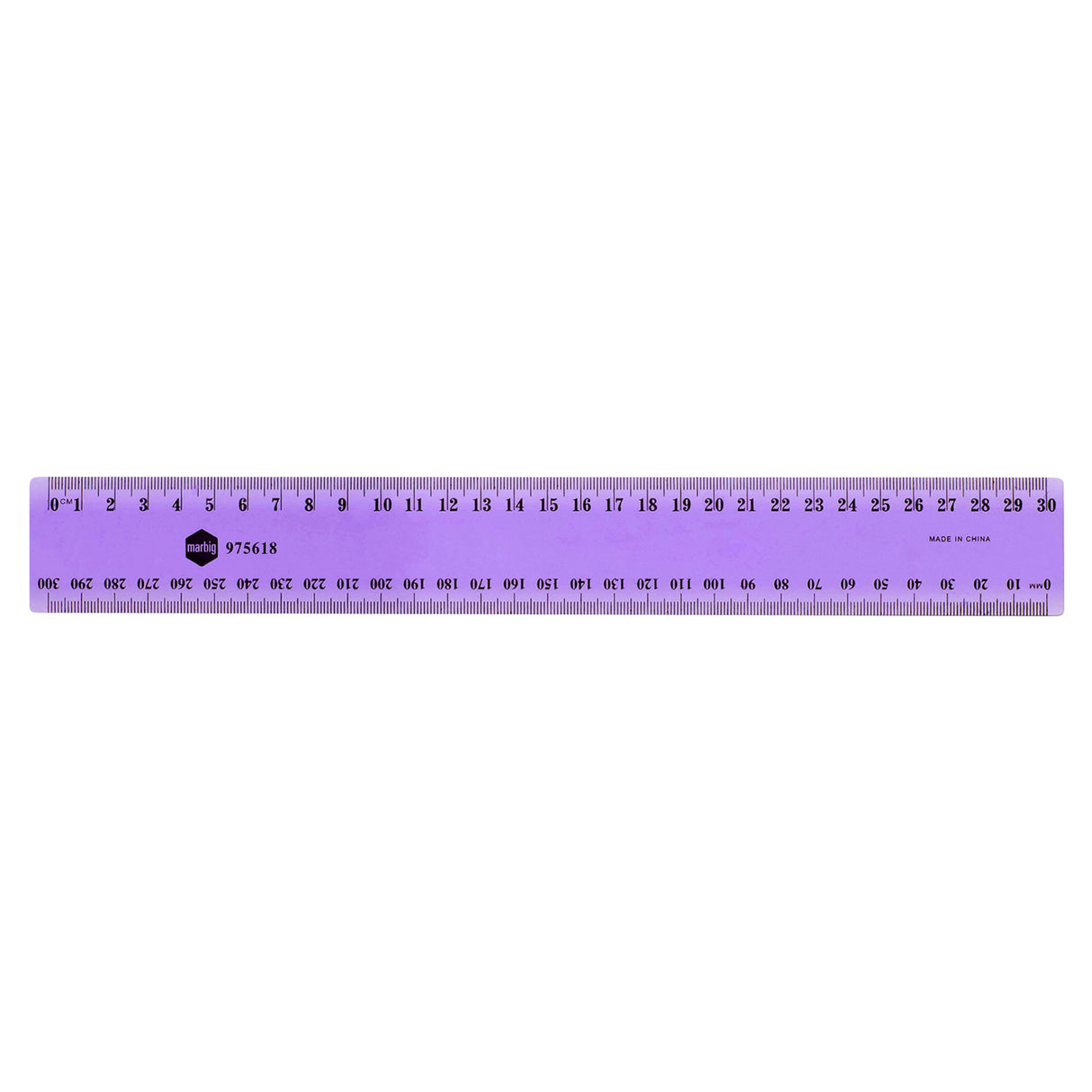 Marbig Plastic Ruler 30cm Metric Asst Fluroscent Colours - Zart