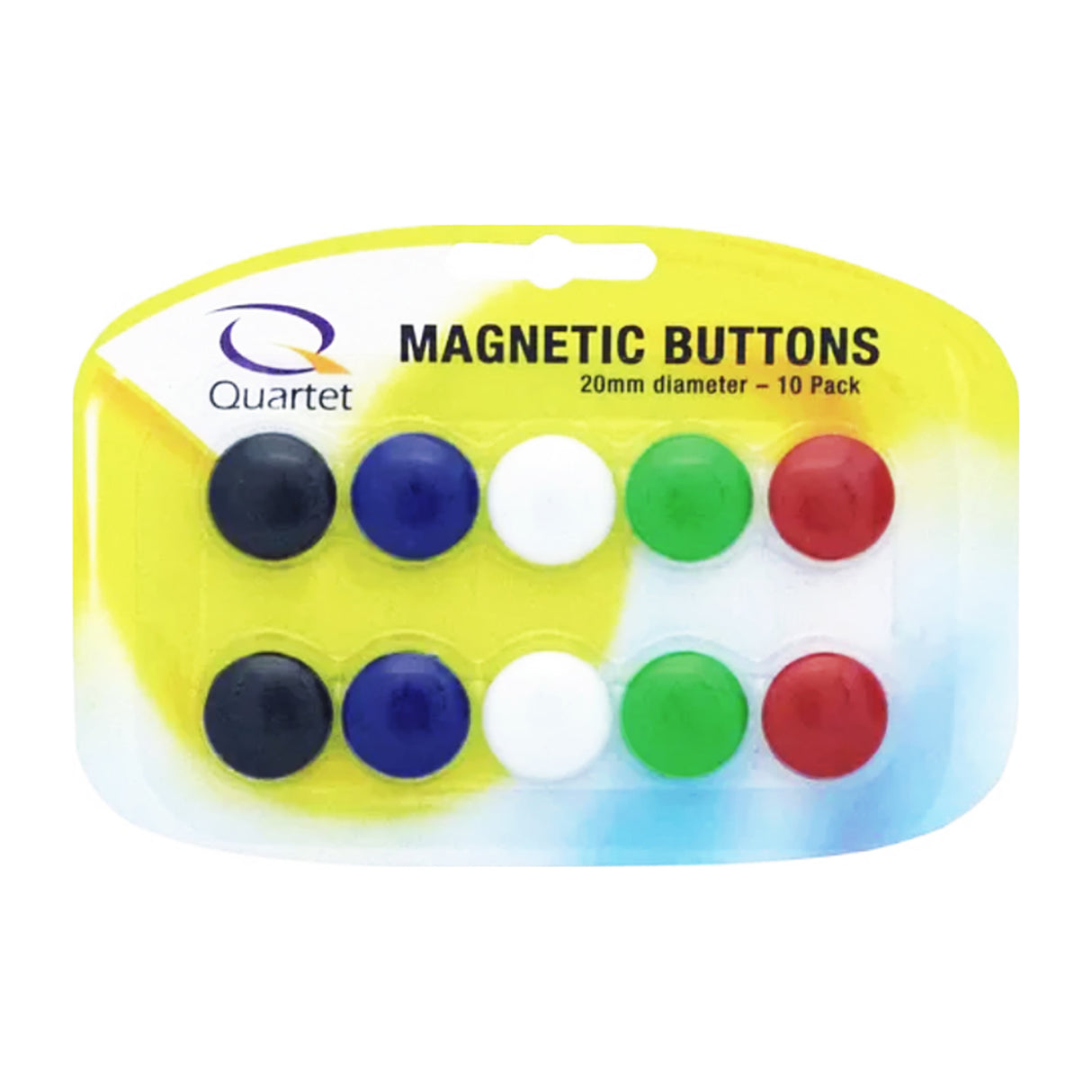 Quartet Magnetic Buttons Assorted Colours Pack of 10 - Zart
