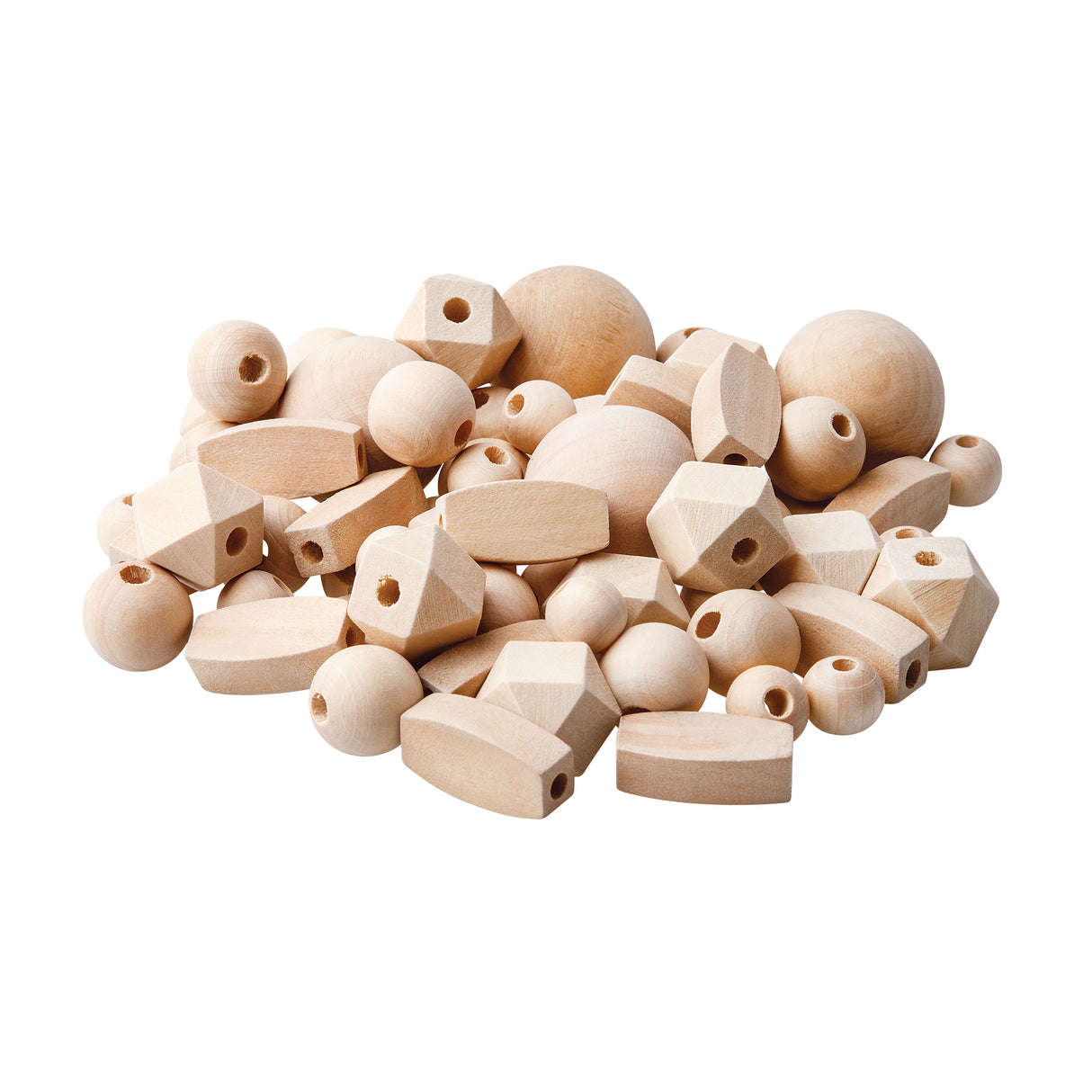 Wooden Natural Beads Assorted Pack of 92 - Zart