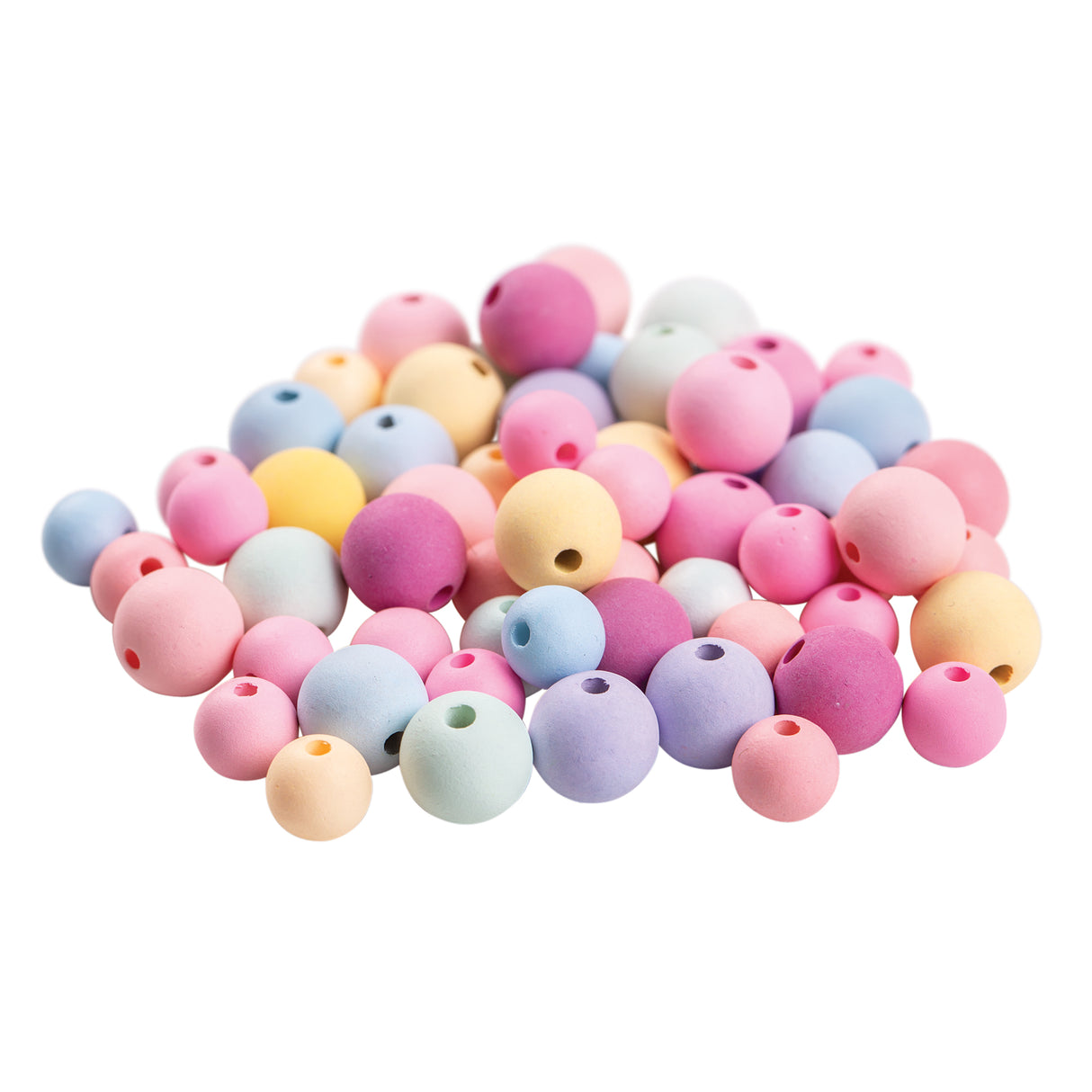 Wooden Beads Pastel Colours Pack of 60 - Zart