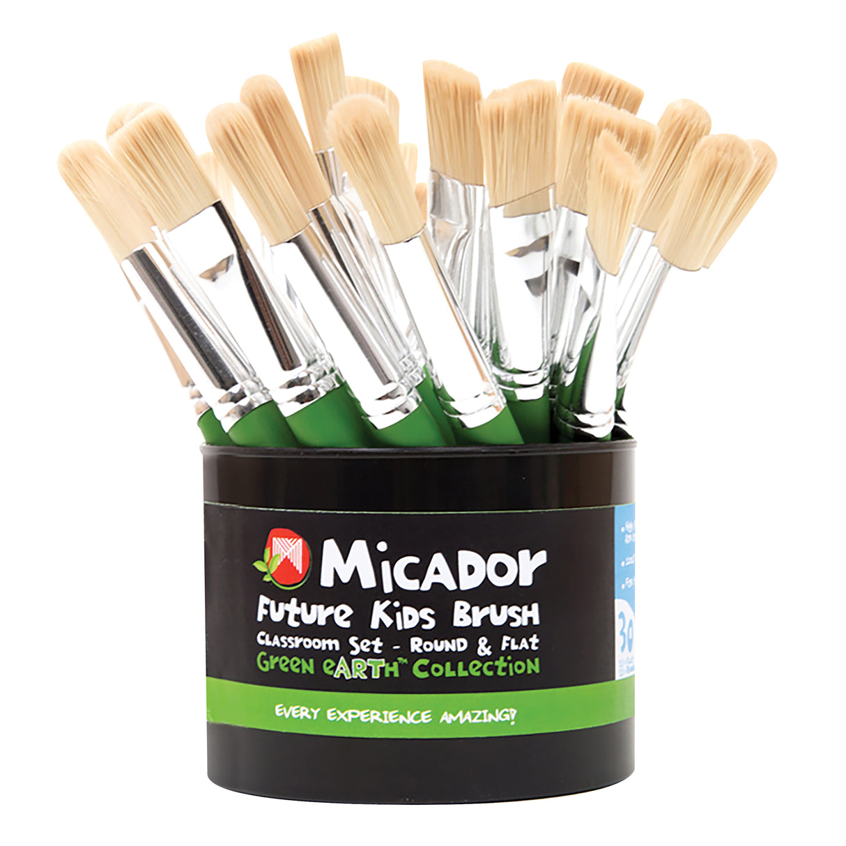 Micador Future Kids Brush Round & Flat Classpack of 30 - Zart