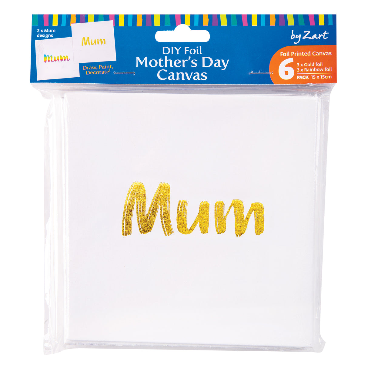 DIY Foil Mother's Day Canvas Pack of 6 - Zart