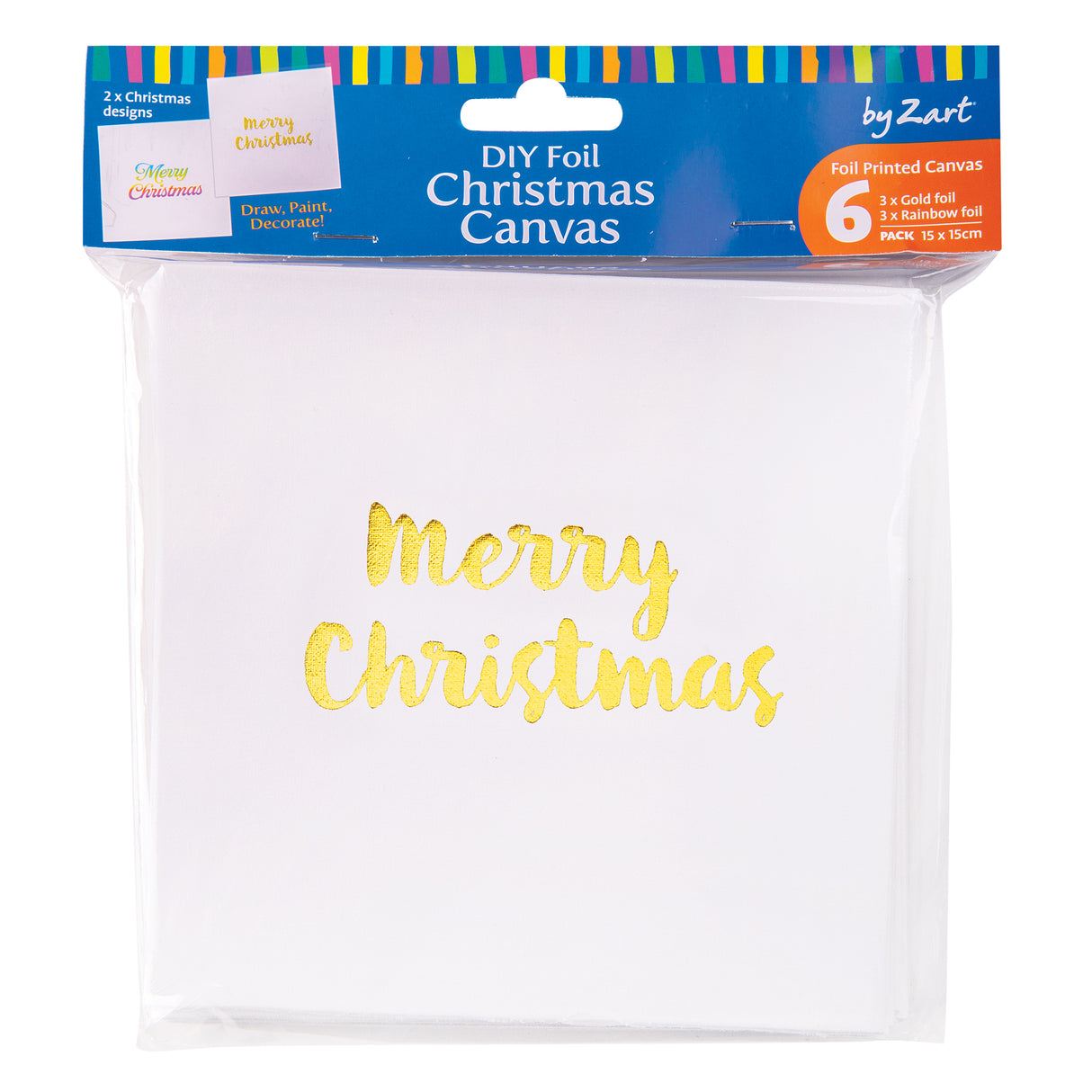 DIY Foil Christmas Canvas Pack of 6 - Zart