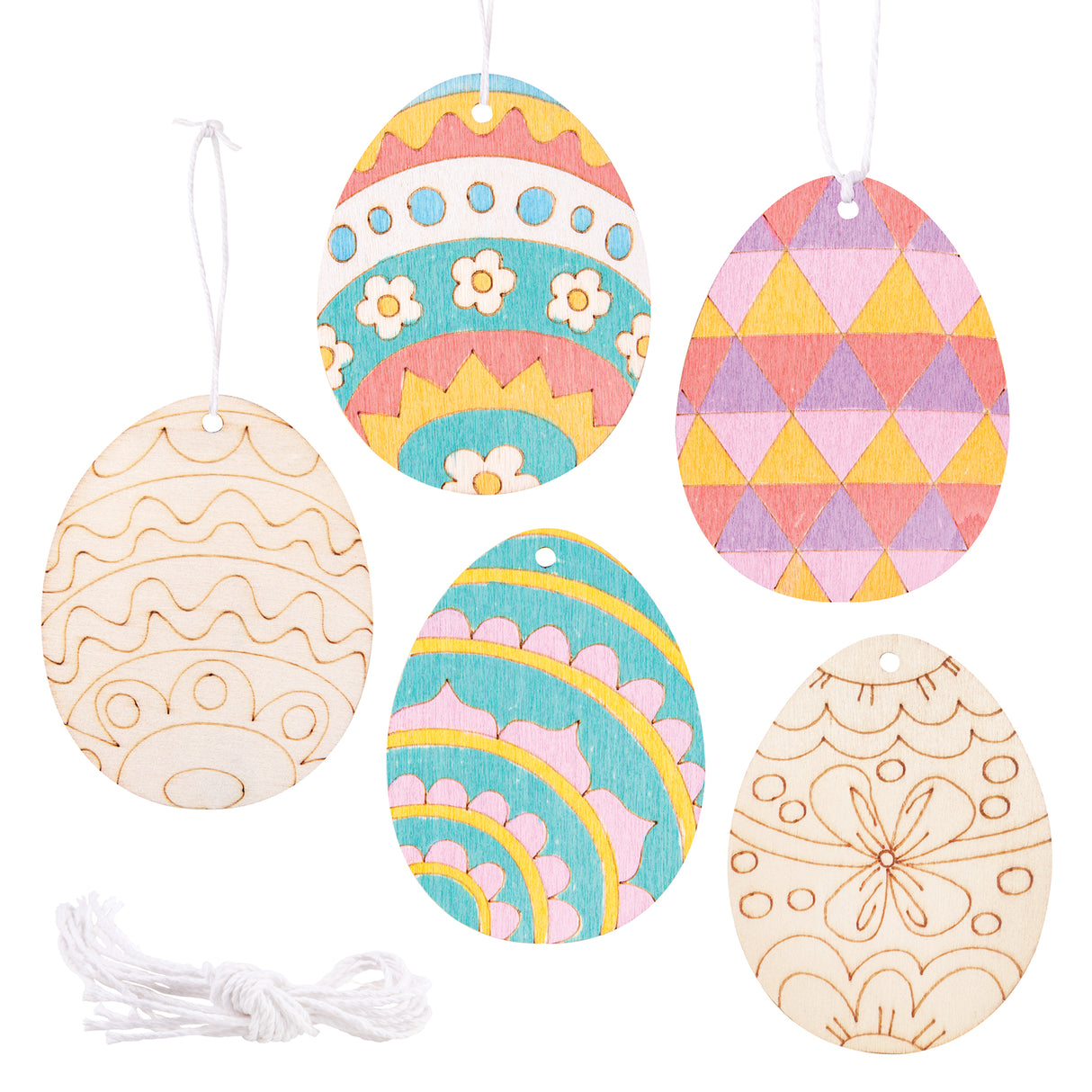Wooden Easter Egg Craft Shapes Pack of 30 - ZART