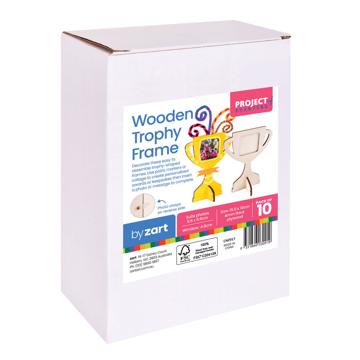 Wooden Trophy Frame Pack of 10 - Zart