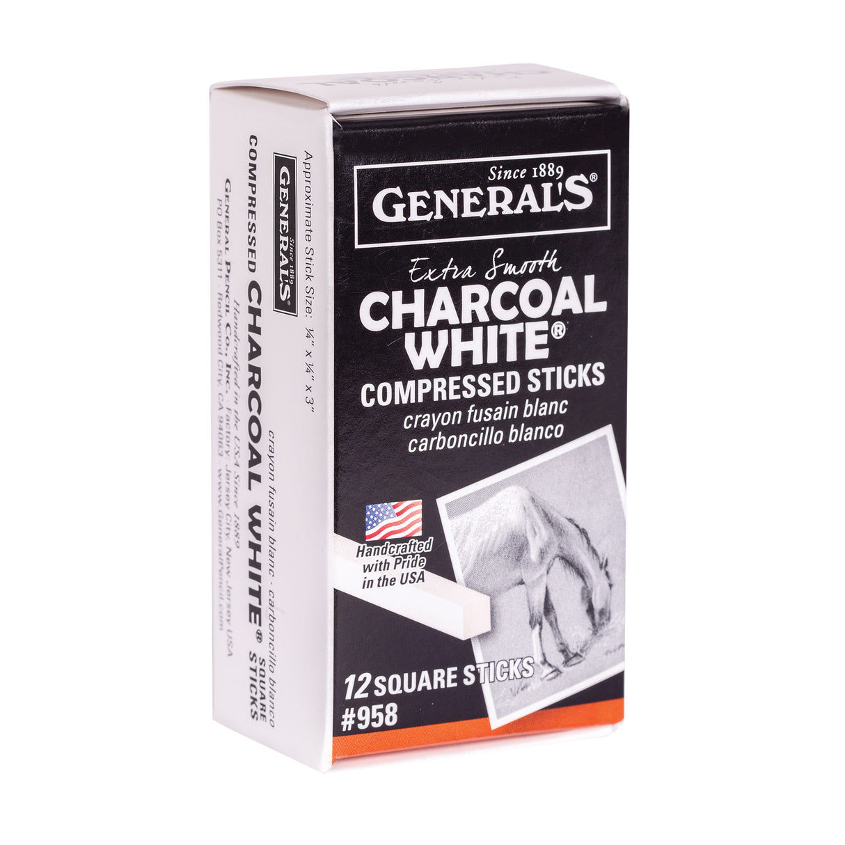 Generals Compressed Charcoal White Pack of 12 - Zart