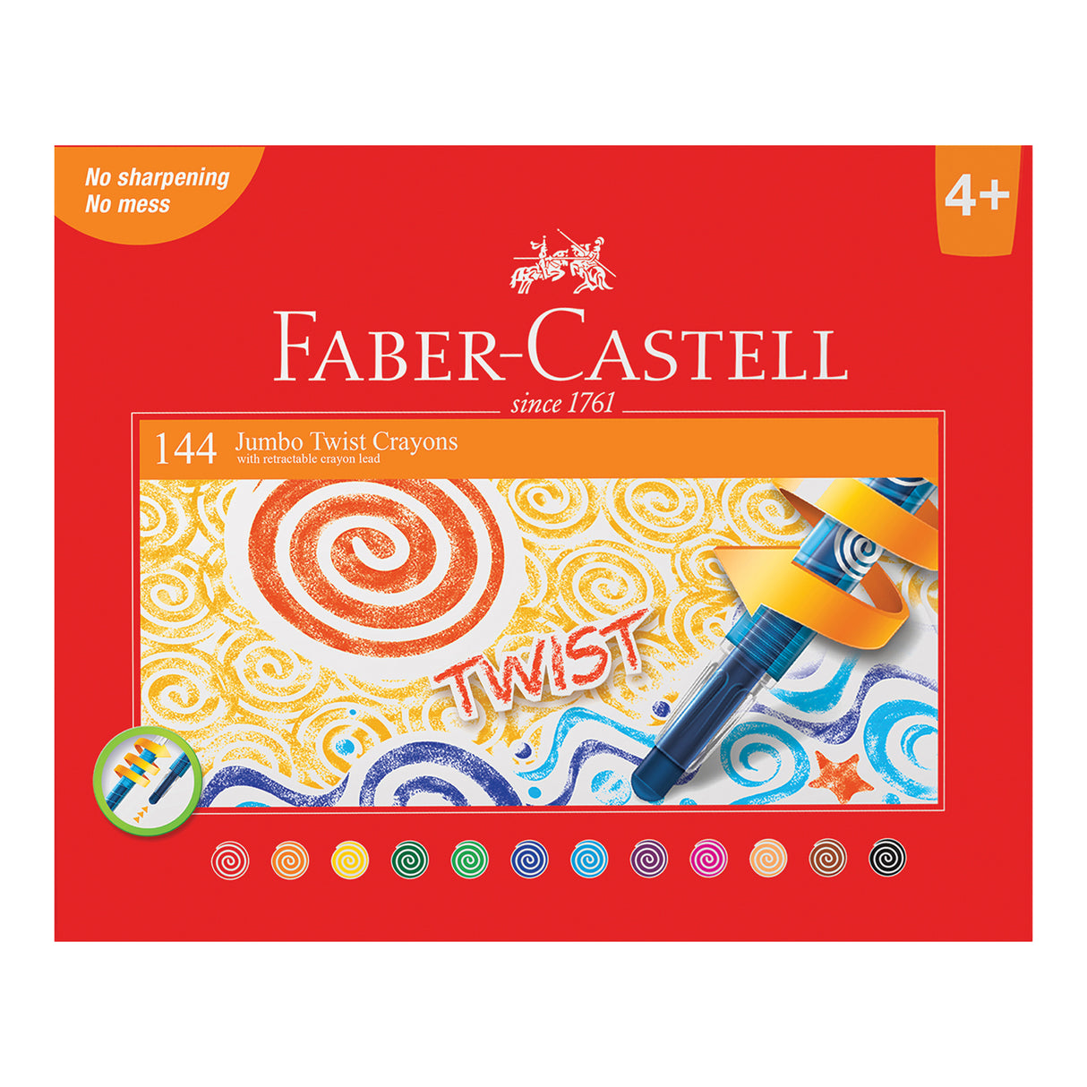 Faber-Castell Jumbo Twist Crayons Classpack of 144