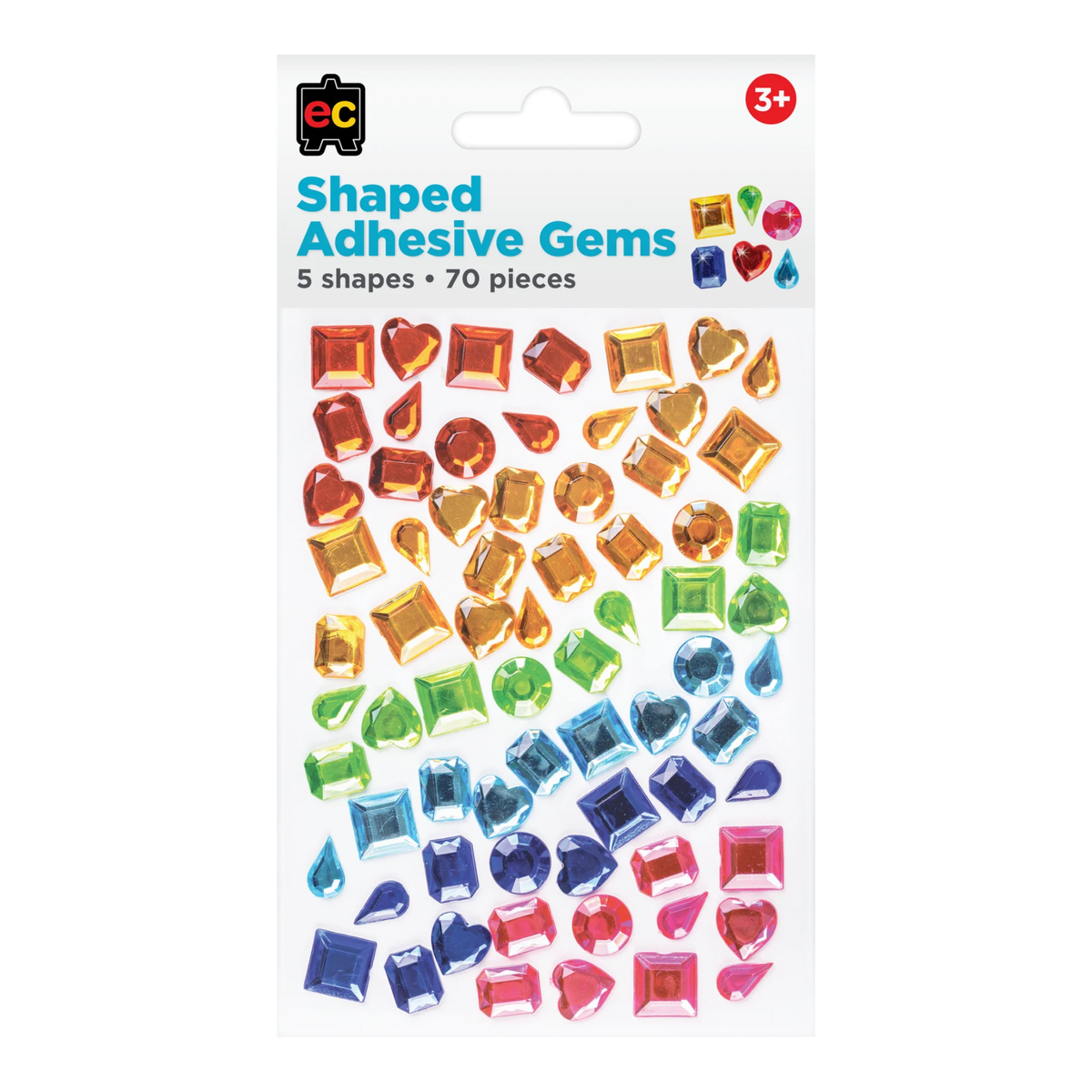 Adhesive Gems Shaped Pack of 70
