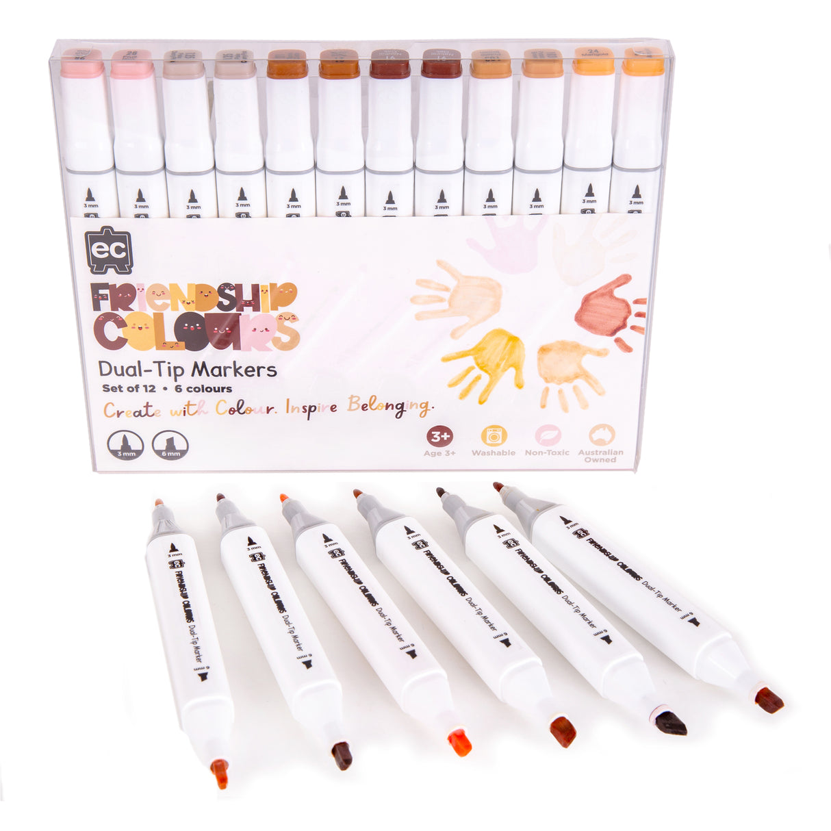 Friendship Colours Dual-Tip Markers Pack of 12 - Zart
