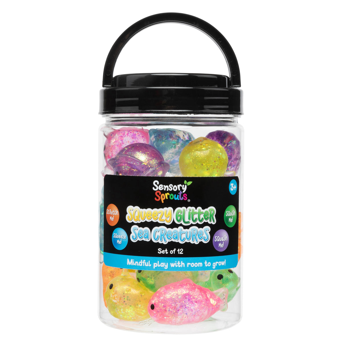 Sensory Sprouts Squeeze Glitter Shapes Pack of 12 - Zart