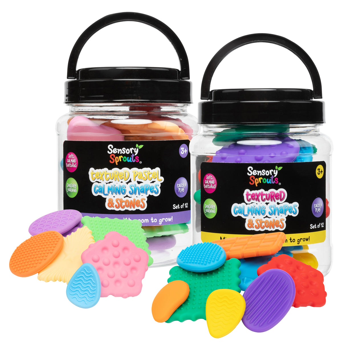 Sensory Sprouts Textured Calming Shapes & Stones Set of 12 - Zart