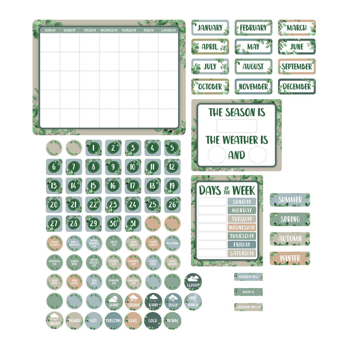 Calendar Bulletin Board Set - Zart