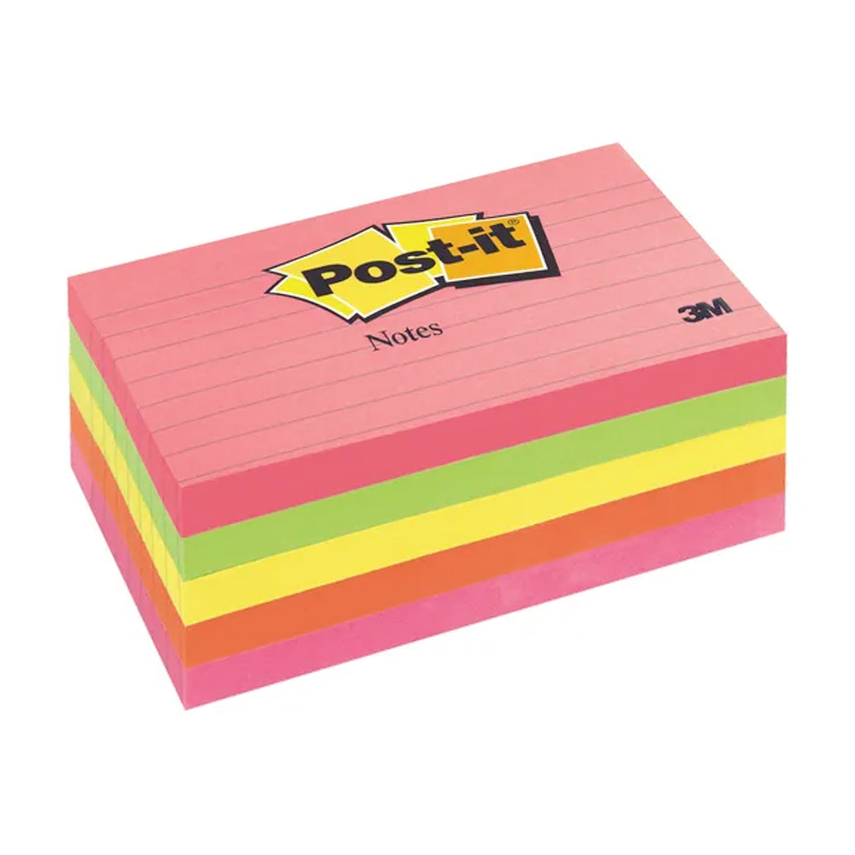 Post-It Notes Neon Lined 73x123mm Pack of 5 - Zart