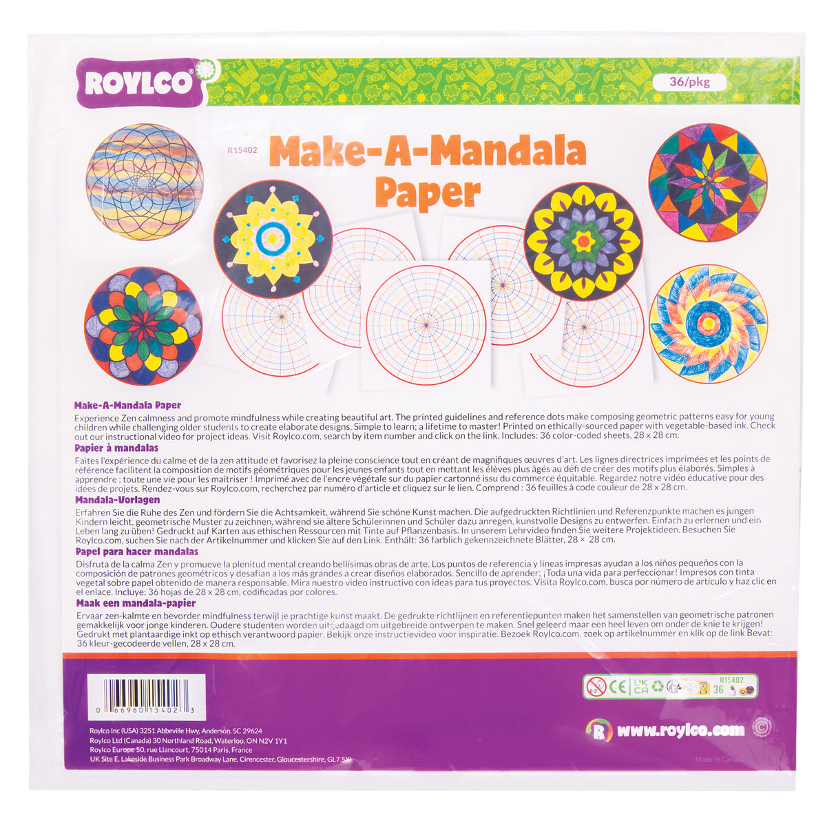 Roylco Make a Mandala Template Pack of 36 - Zart