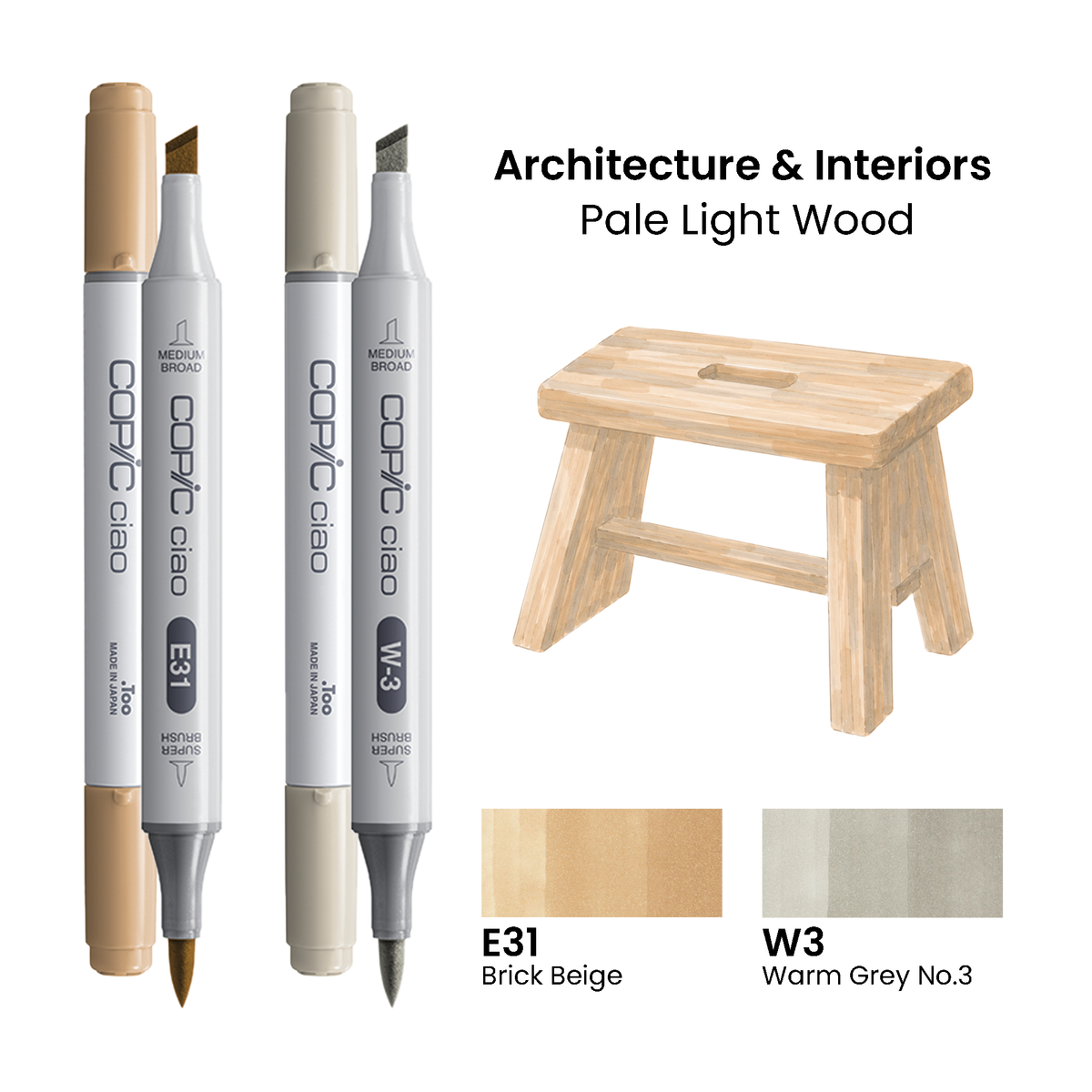 Copic Ciao Set Architecture & Interiors - Pale Light Wood