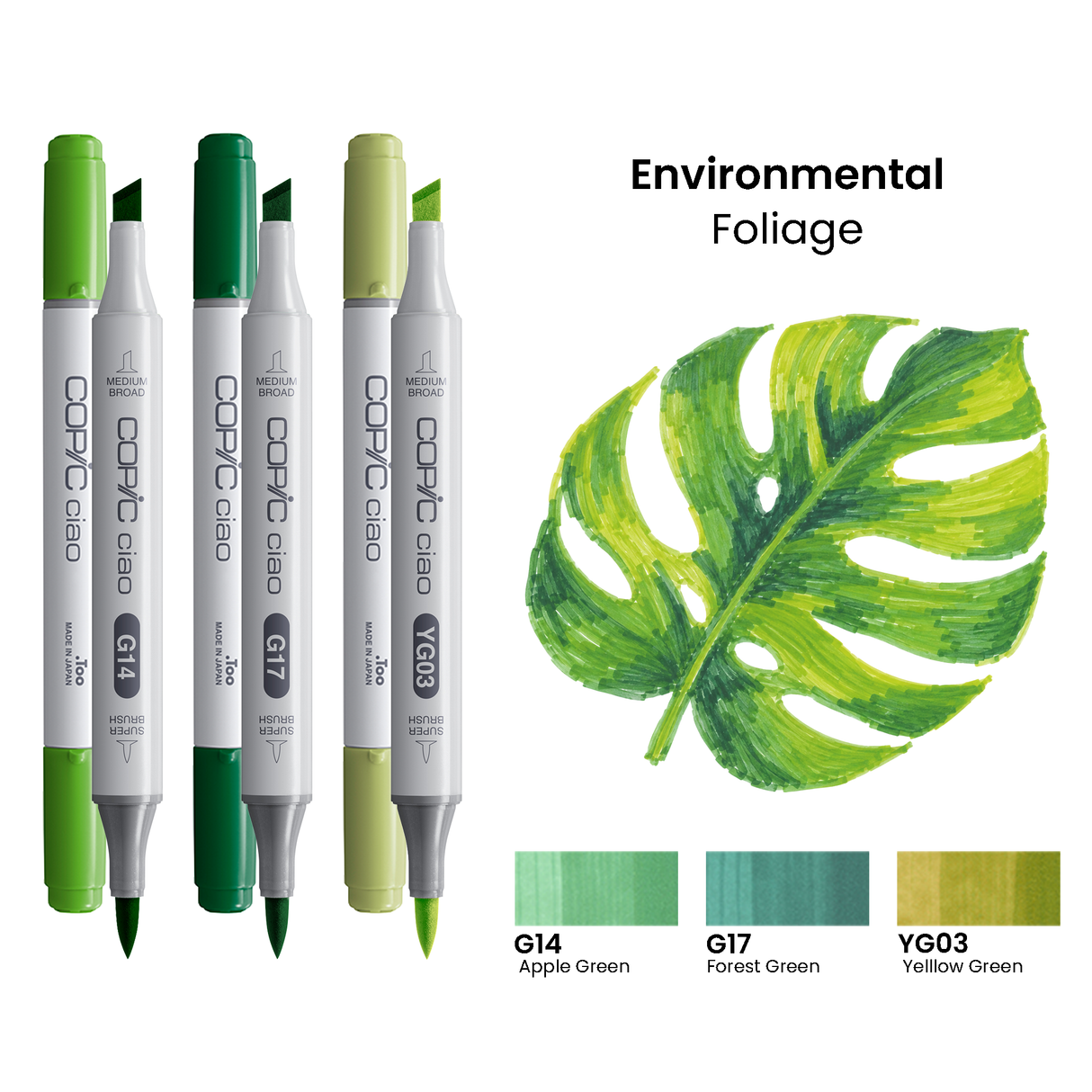 Copic Ciao Set Organic Environmental - Foliage