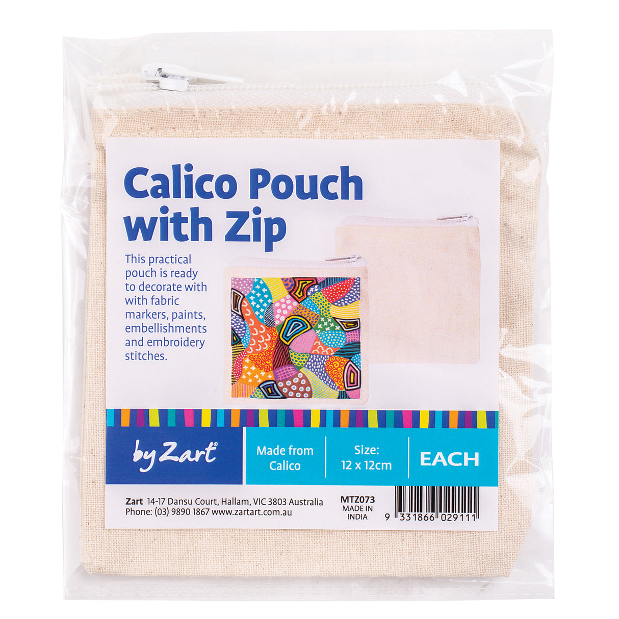 Calico Zip Pouch - Zart