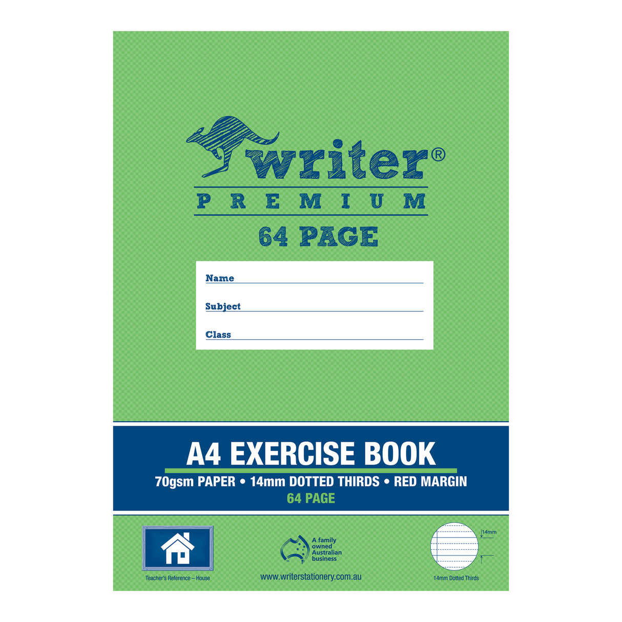 Writer Premium Dotted Thirds A4 Ruled Red Margin 64 pages - Zart