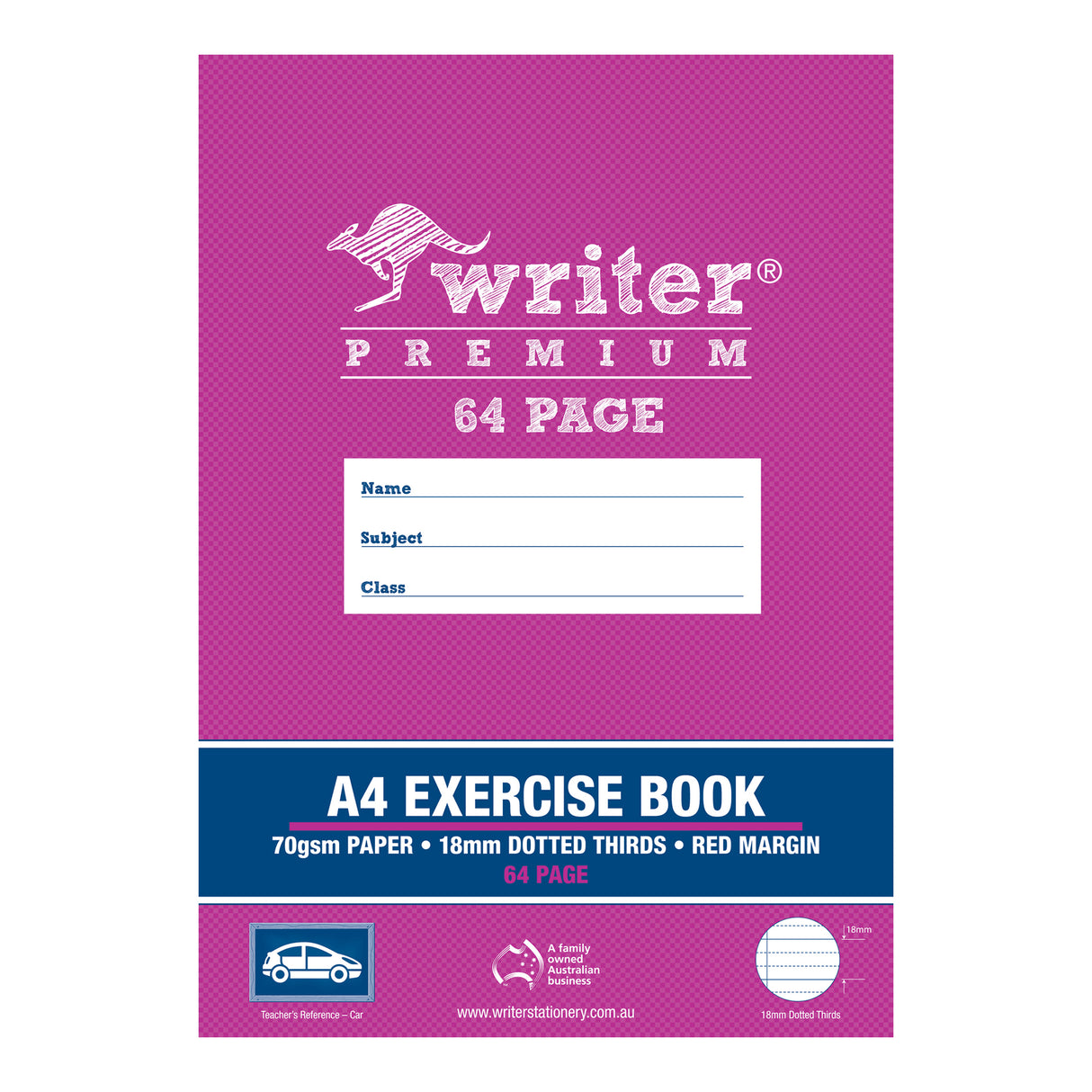 Writer Premium Dotted Thirds A4 Ruled Red Margin 64 pages - Zart