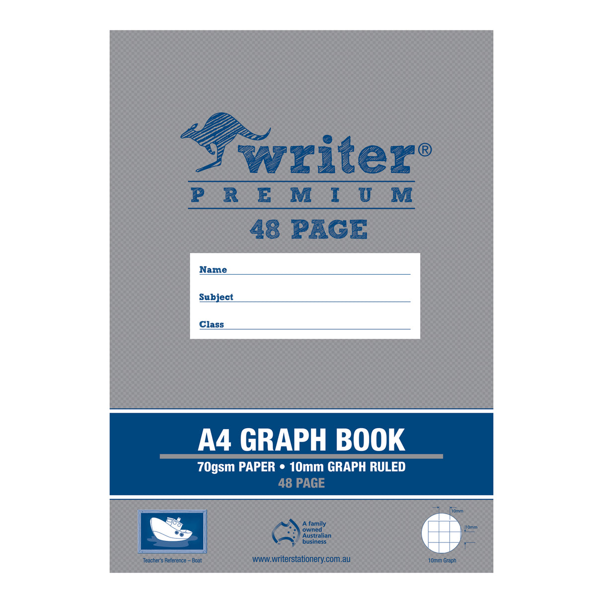 Writer Premium Graph Exercise Book A4 10mm Grid - Zart
