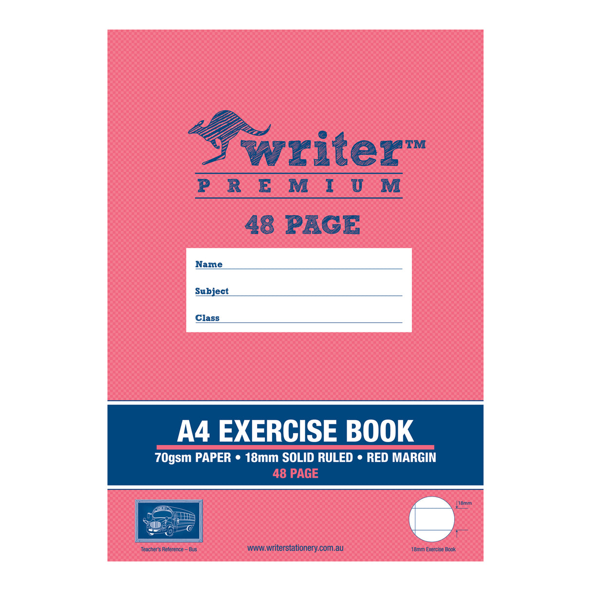 Writer Premium Exercise Book Ruled with Red Margin A4 48 pages - Zart