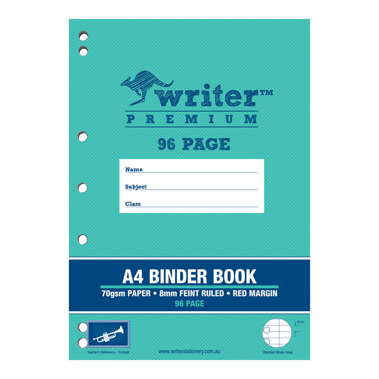 Writer Premium Binder Book A4 8mm Red Margin 96 pages - Zart