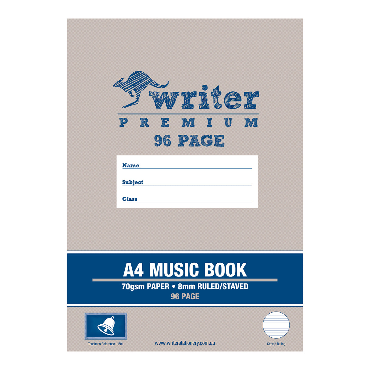 Writer Premium Music Exercise Book A4 8mm Staved 96 pages - Zart