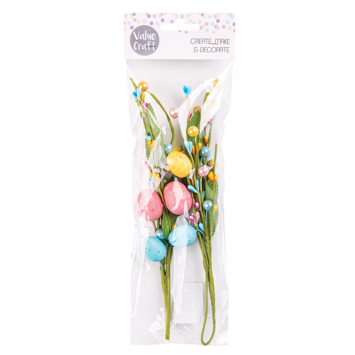 Easter Egg & Leaf Branch Decoration Pack of 2 - Zart