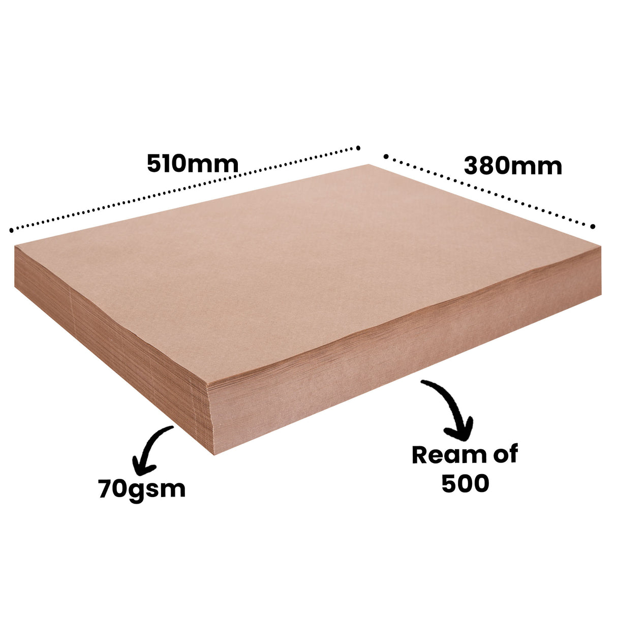 Brown Kraft Paper 70gsm Pack of 500 - Zart