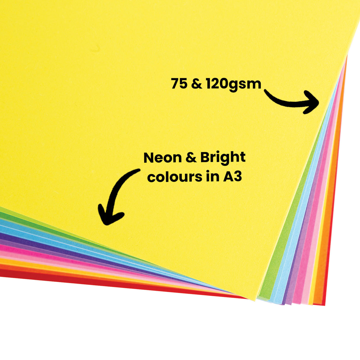 Coloured Paper Neon and Bright Colours A3 Pack of 500 - Zart