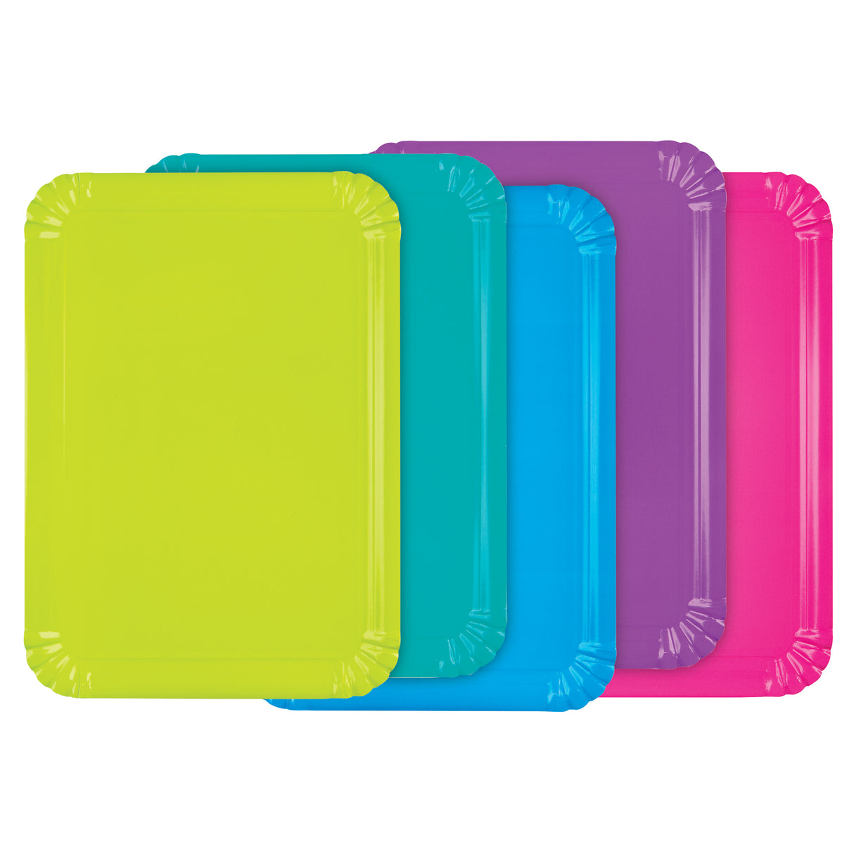 Zart Paper Plates Rectangle Colour Pack of 50 - Zart