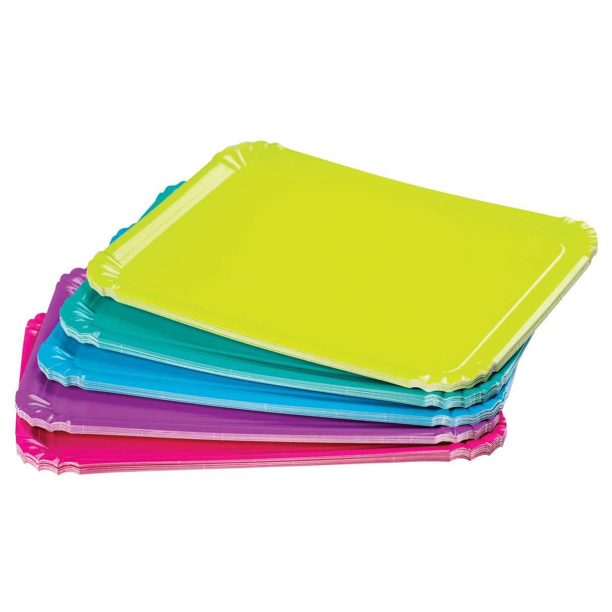 Zart Paper Plates Rectangle Colour Pack of 50 - Zart