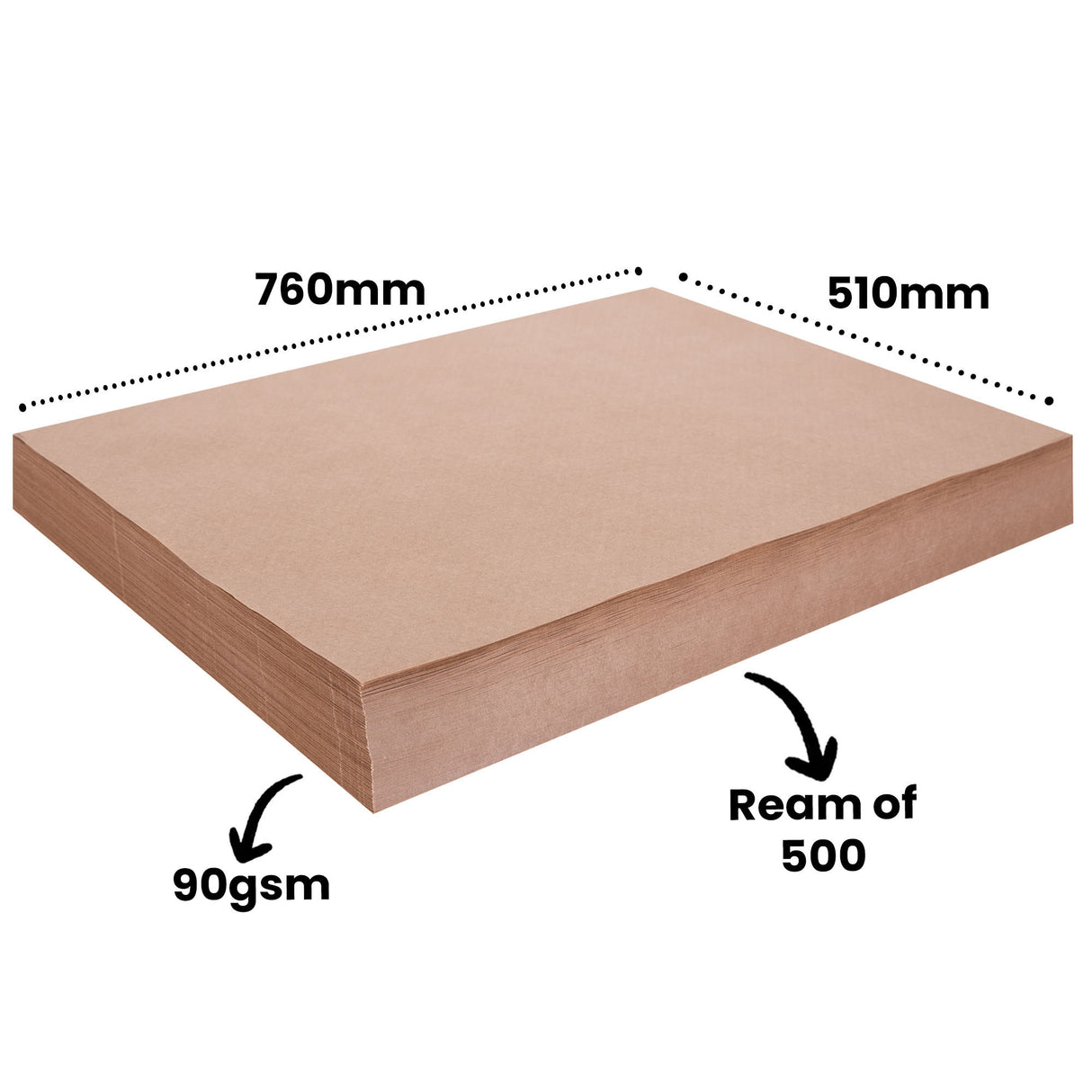 Zart Kraft Paper 90gsm 51 x 76cm Pack of 500 - Zart