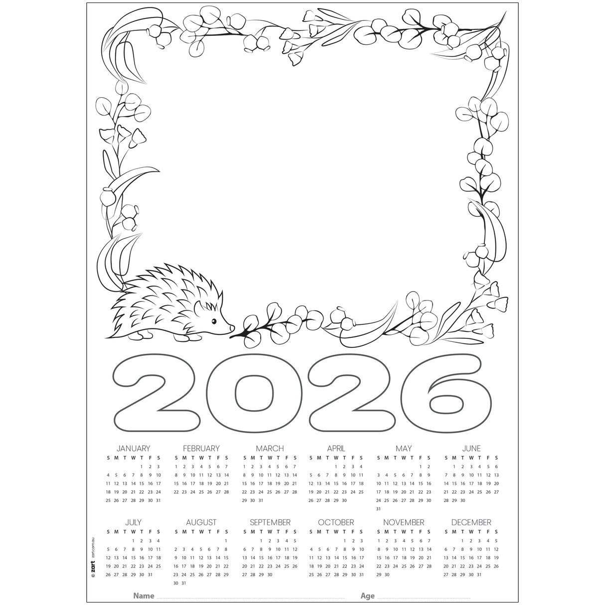 Cardboard Calendar 2026 Blanks A3 Pack of 25 - Zart