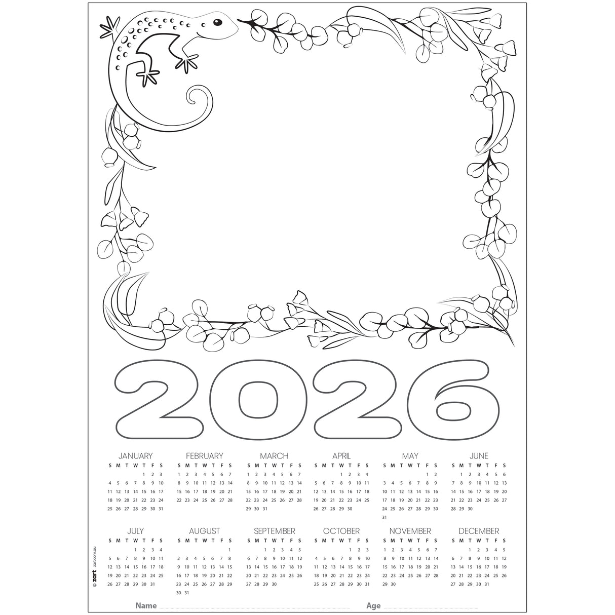 Cardboard Calendar 2026 Blanks A3 Pack of 25 - Zart