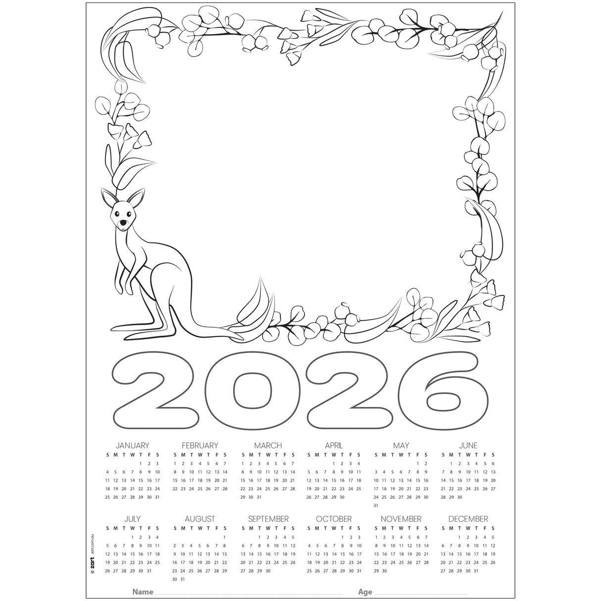 Cardboard Calendar 2026 Blanks A3 Pack of 25 - Zart