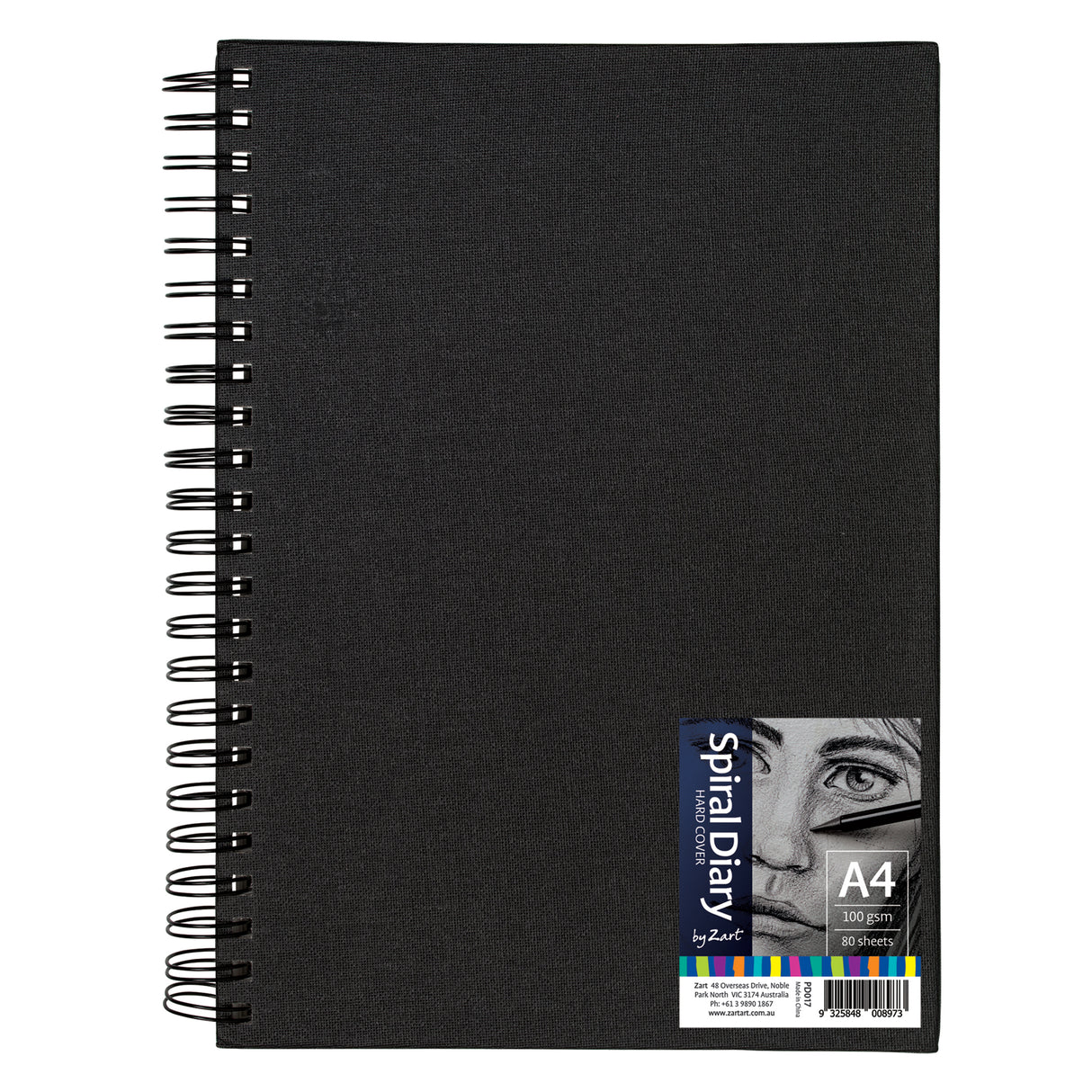 Hard Spiral Cover Diary A4 - Zart