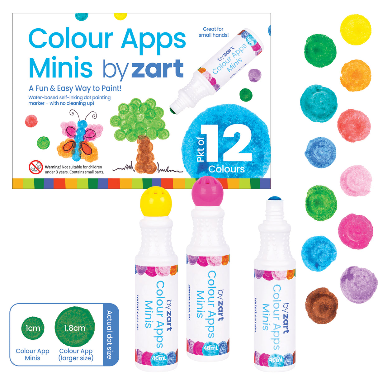 Zart Colour Apps Minis Pack of 12 - Zart