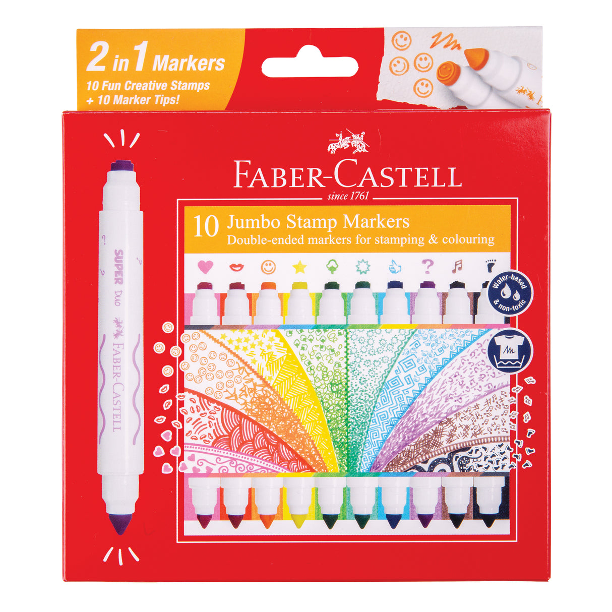 Faber Jumbo Stamp Markers Pack of 10 - Zart