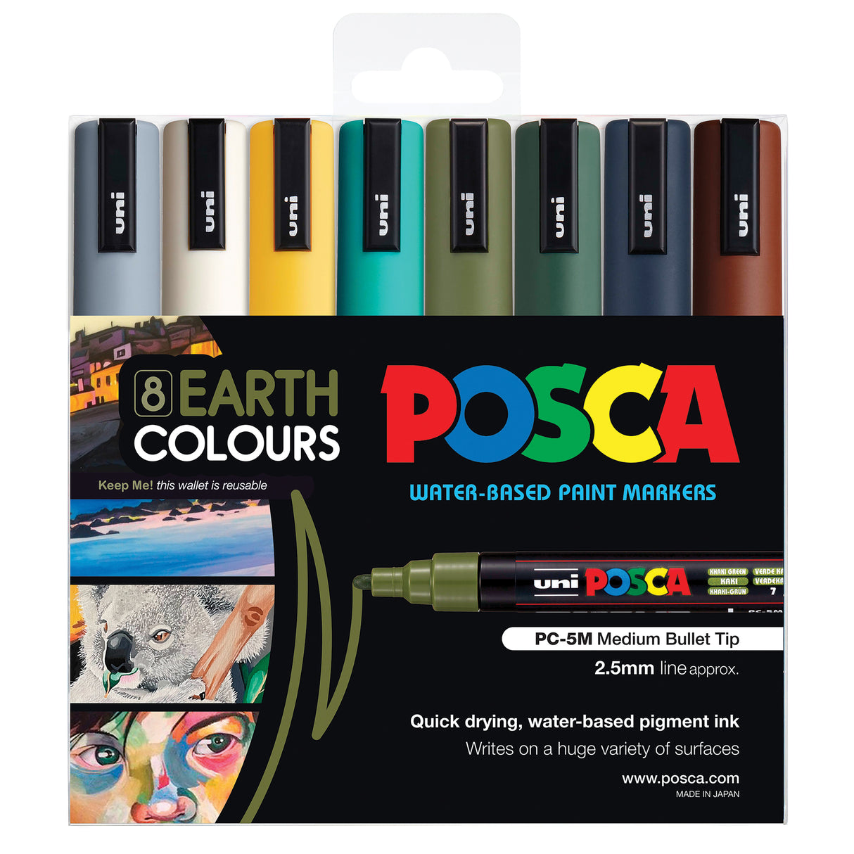 Posca Marker PC-5M Earth Colours Pack of 8 - Zart