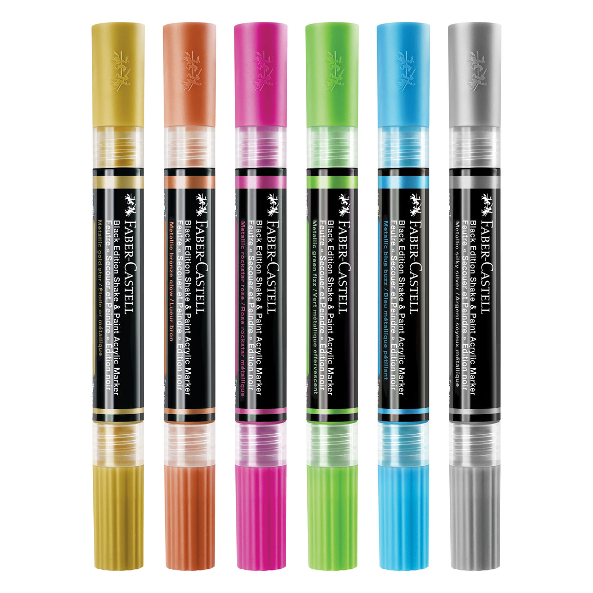 Faber-Castell Black Edition Paint Markers Metallic Pack of 6