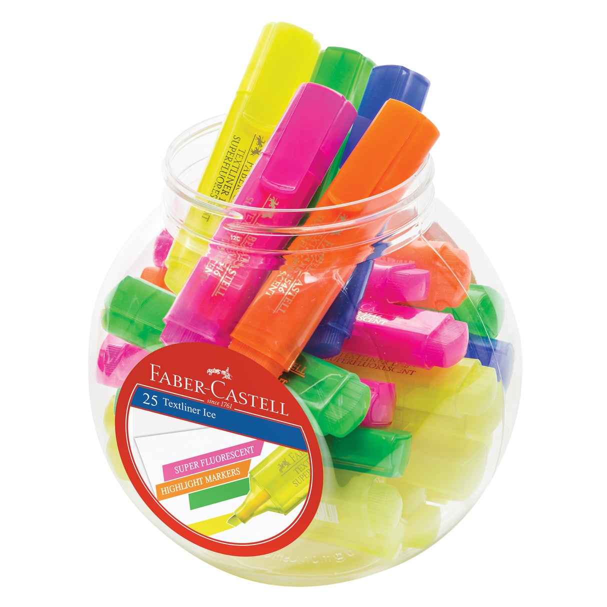 Faber-Castell Textliner Highlighters Ice Markers Pack of 25 - Zart