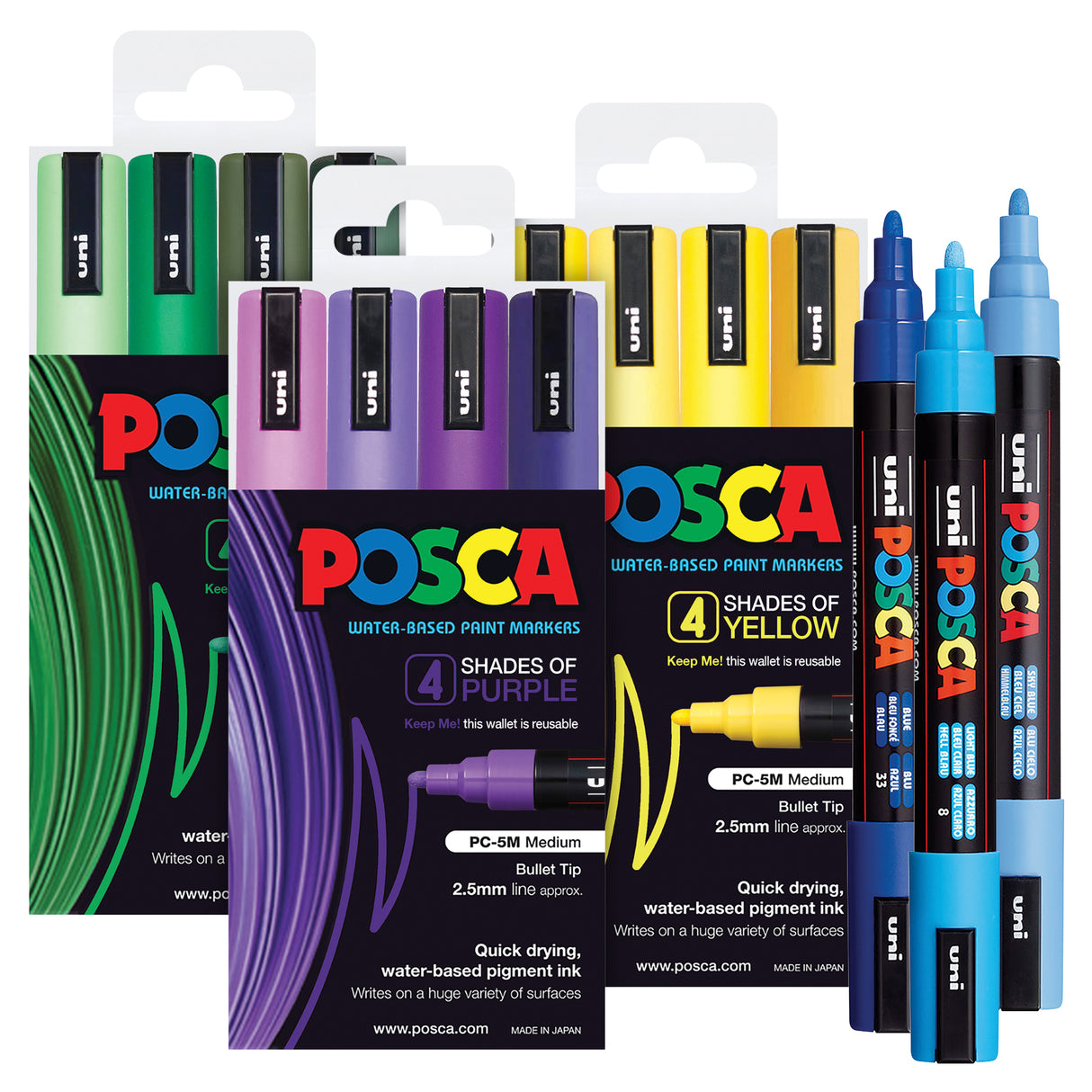 Posca Marker PC-5M Shades Colour Sets - Zart