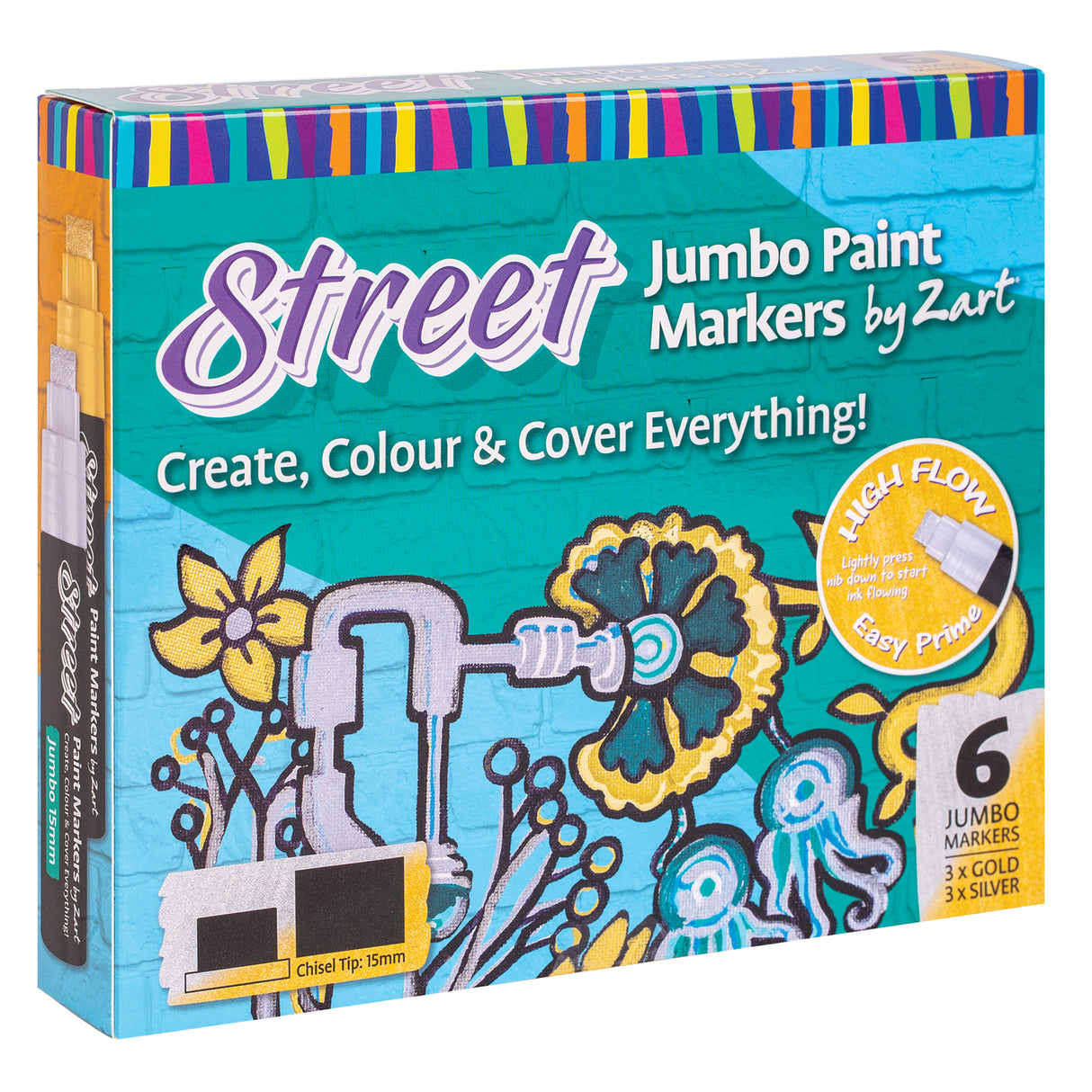 Street Paint Marker 15mm Gold Silver Box of 6 - Zart