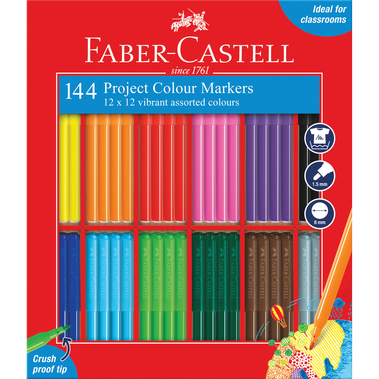 Faber-Castell Project Markers Class Pack Pack of 144 - Zart