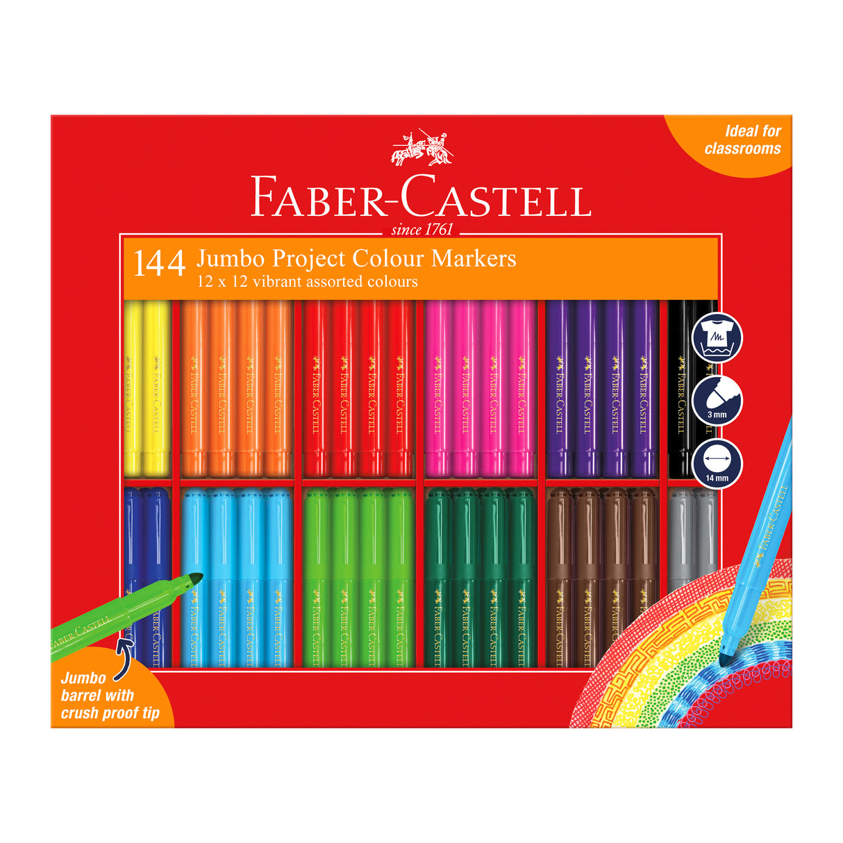 Faber-Castell Jumbo Project Markers Class Pack Pack of 144 - Zart