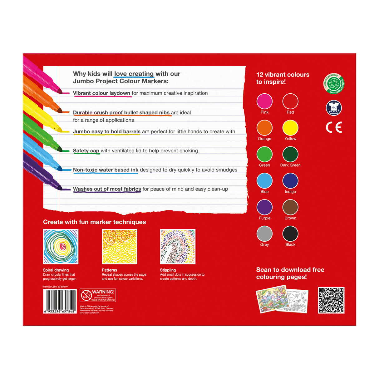 Faber-Castell Jumbo Project Markers Class Pack Pack of 144 - Zart