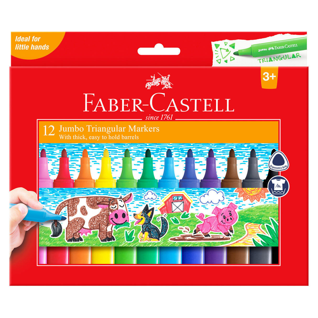 Faber-Castell Jumbo Triangular Markers Pack of 12 - Zart